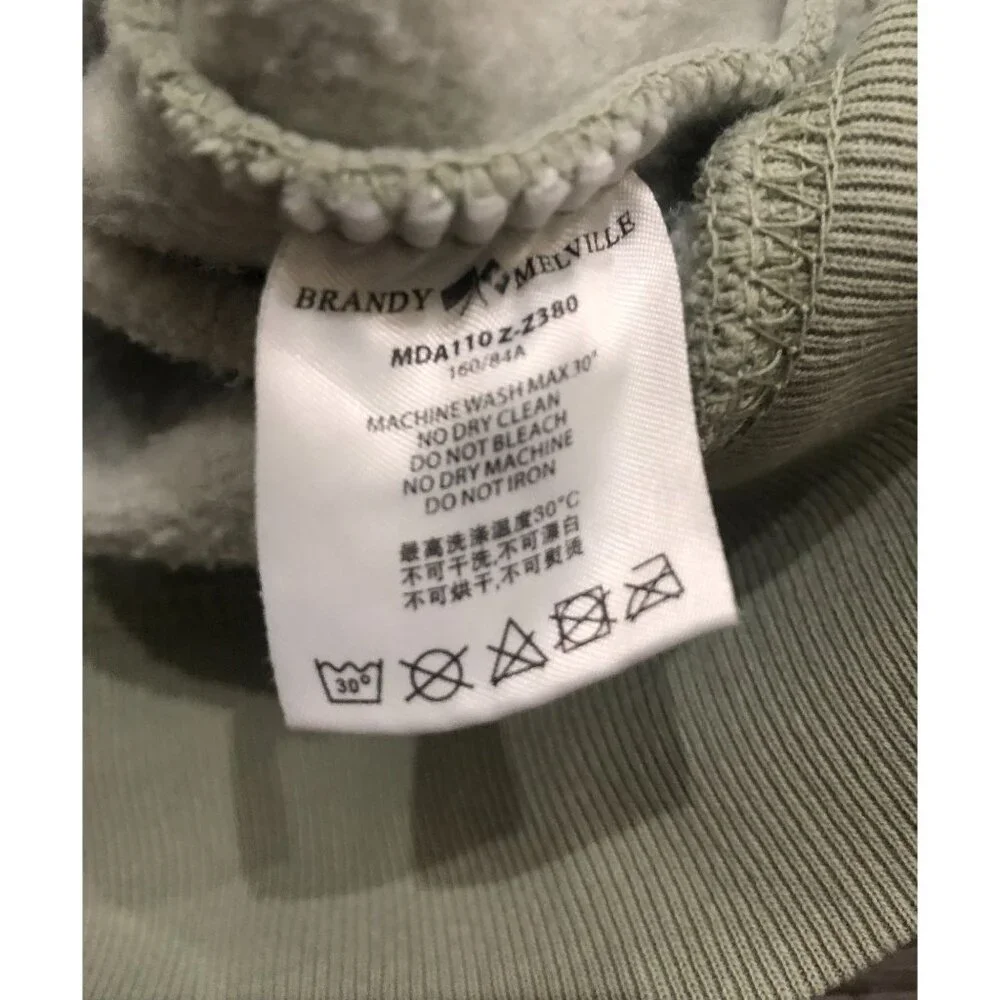 Brandy Melville John Galt Womens XL Light Green Full Zip Oversized Hoodie - Picture 3 of 5